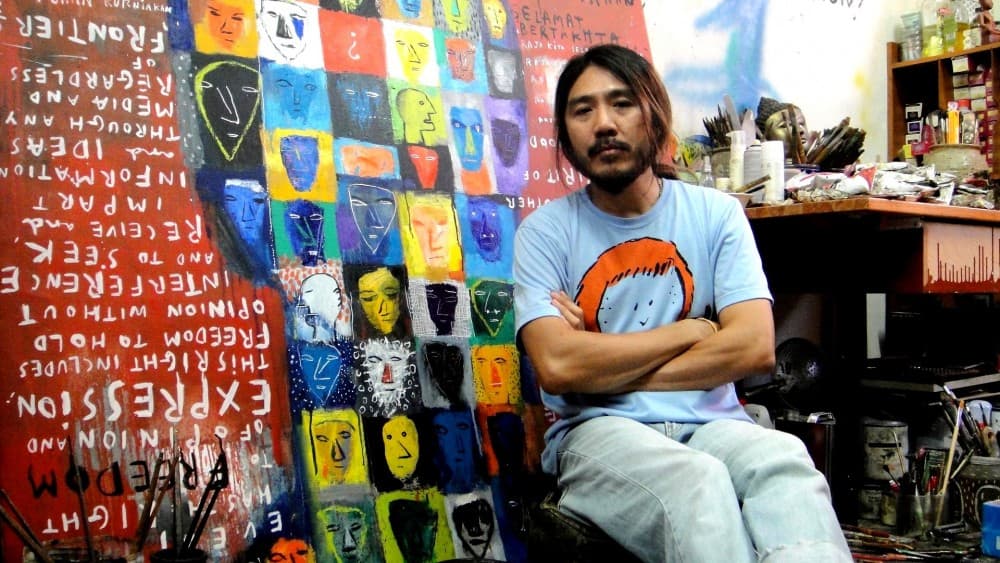 Charles Cham in The Orangutan House, his studio-gallery in Melaka